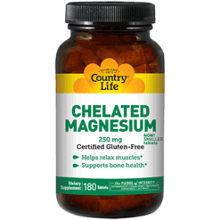 Country Life Chelated Magnesium 250 mg 180 tabs C26860